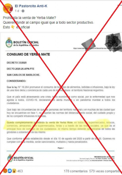 Chile prohibió ingreso de yerba mate argentina